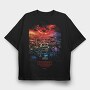 Stranger Things Hawkins, Tricou Oversize Barbati (Unisex)