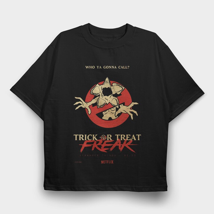 Trick Or Treat Stranger Things, Tricou Oversize Barbati (Unisex)