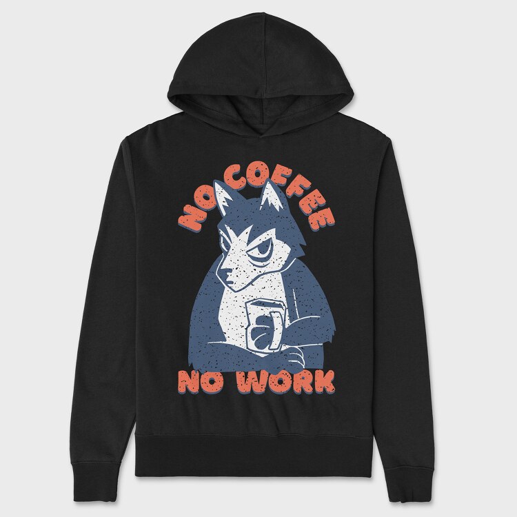 Husky No Coffee No Work, Hanorac Oversize Barbati (Unisex)