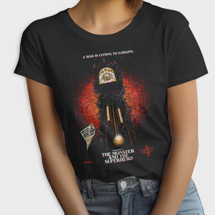 Stranger Things Clock Illustration, Tricou Femei