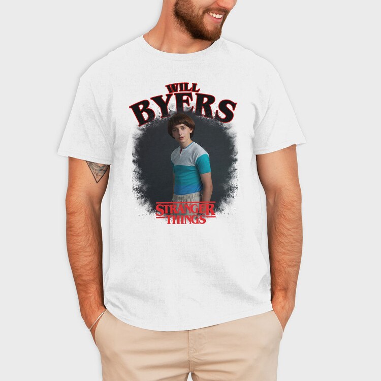 Stranger Things Will Byers Halftone, Tricou Barbati (Unisex)