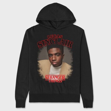 Lucas Sinclair Stranger Things, Hanorac Oversize Barbati (Unisex)