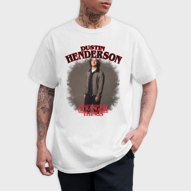 Dustin Halftone Stranger, Tricou Barbati (Unisex)