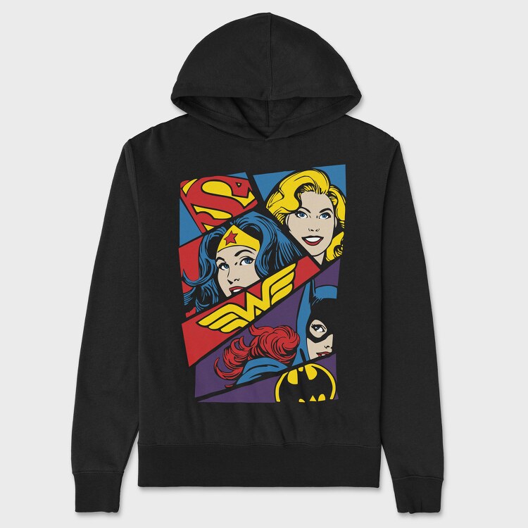 Hanorac Barbati (Unisex), Supergirl Wonder Woman Batwoman