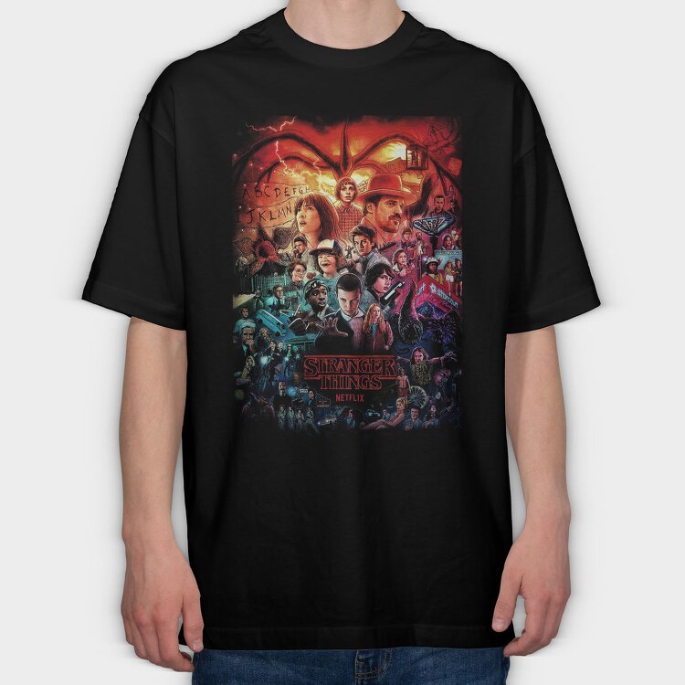 Stranger Things Nostalgia, Tricou Oversize Barbati (Unisex)