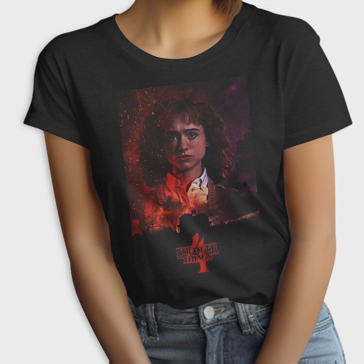 Stranger Things Halftone Boy, Tricou Femei