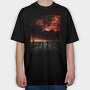 Motorcycle Riders Sunset, Tricou Oversize Barbati (Unisex)