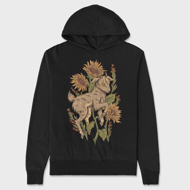 Baby Goat Sunflowers, Hanorac Oversize Barbati (Unisex)