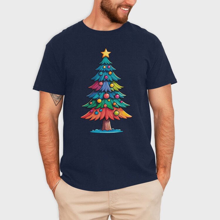 Christmas Tree Color, Tricou Barbati (Unisex)