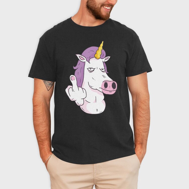 Middle Finger Unicorn, Tricou Barbati (Unisex)