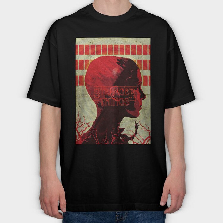 Stranger Things Red, Tricou Oversize Barbati (Unisex)