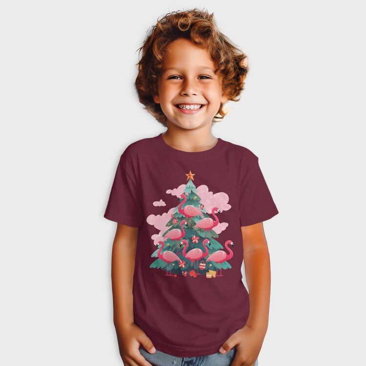 Flamingos Christmas Tree, Tricou Copii