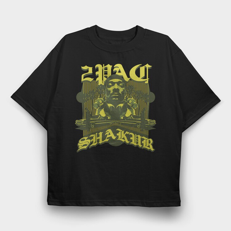 19110 2Pac Shakur, Tricou Oversize Barbati (Unisex)