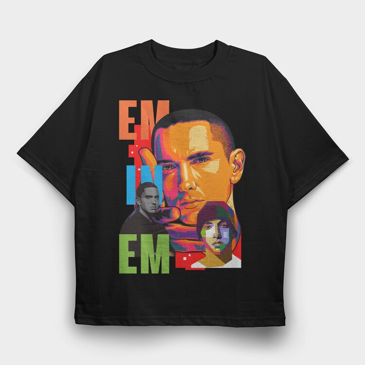 19127 Eminem Collage, Tricou Oversize Barbati (Unisex)