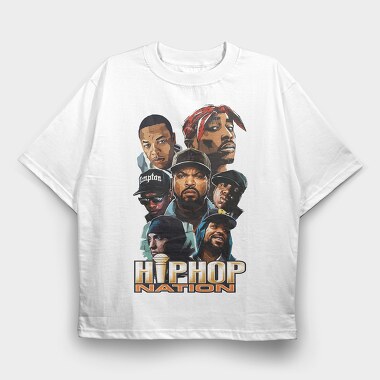 19134 Hip Hop Icons, Tricou Oversize Barbati (Unisex)