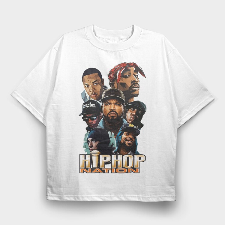 19134 Hip Hop Icons, Tricou Oversize Barbati (Unisex)