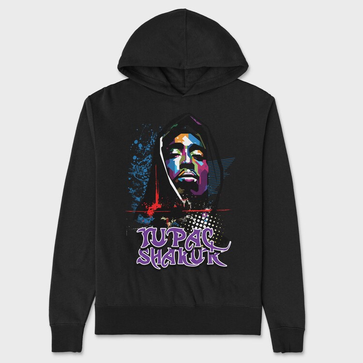 19152 Pac Shakur Graffiti, Hanorac Oversize Barbati (Unisex)