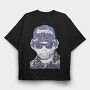 19159 Rapper Face Geometric, Tricou Oversize Barbati (Unisex)