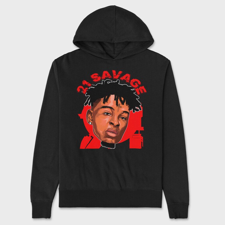 19165 Savage Portrait, Hanorac Oversize Barbati (Unisex)