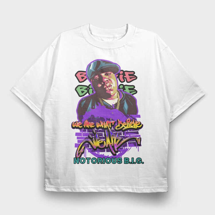 19174 Thug Life Bobby Shabazz Graffiti, Tricou Oversize Barbati (Unisex)