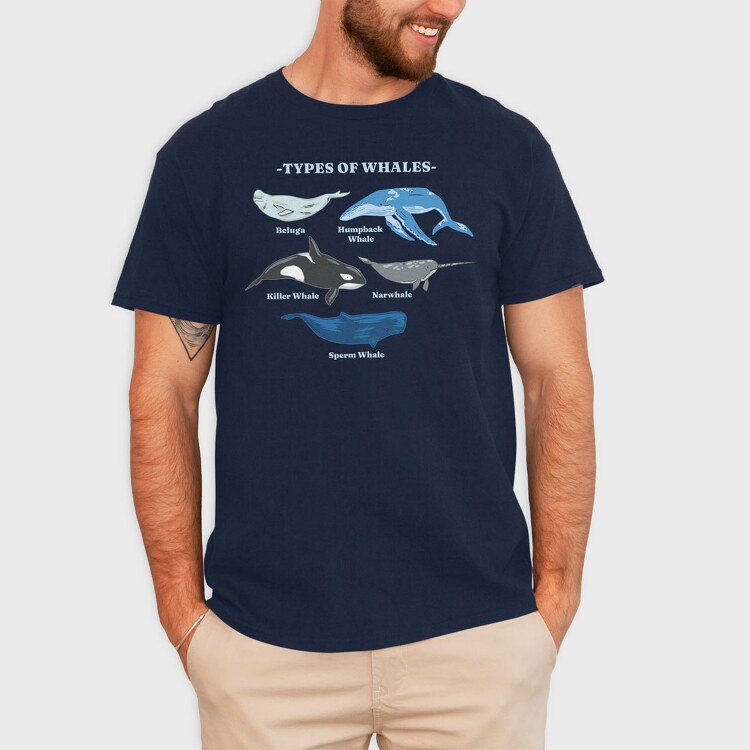 Types of Whales, Tricou Barbati (Unisex)