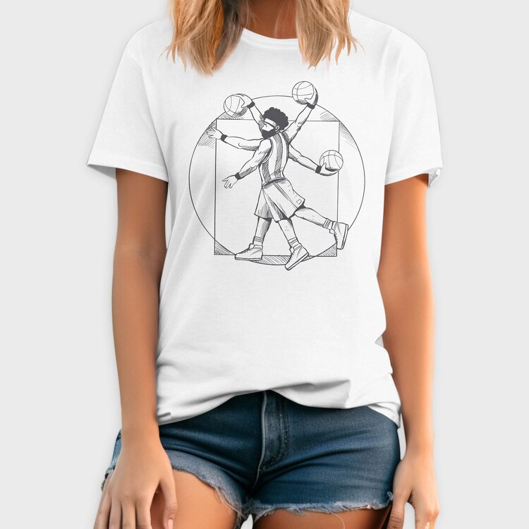 Basketball Vitruvian Man, Tricou Barbati (Unisex)
