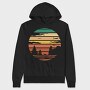 Forest Retro Sunset, Hanorac Oversize Barbati (Unisex)
