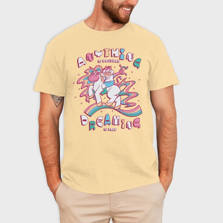 Unicorn and Cat Anything Is Possible, Tricou Barbati (Unisex)