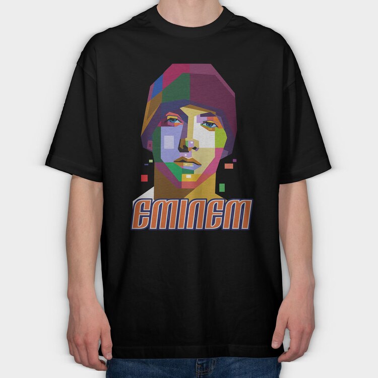 19128 Eminem Colorful, Tricou Oversize Barbati (Unisex)