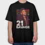 19109 21 Savage Rapper, Tricou Oversize Barbati (Unisex)