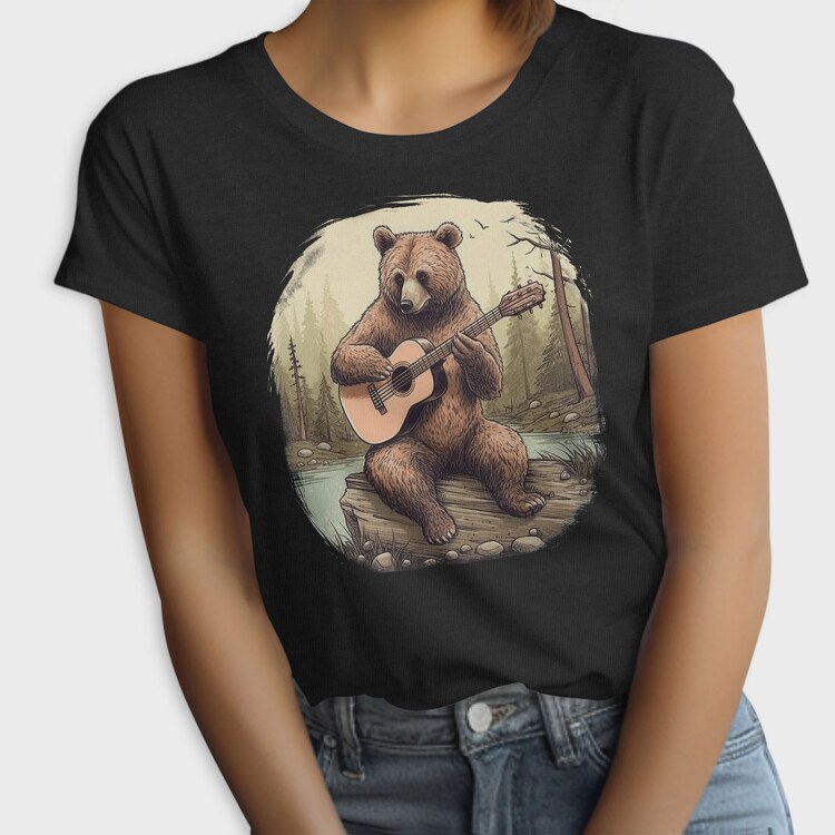 Bear Guitar Cottagecore, Tricou Femei
