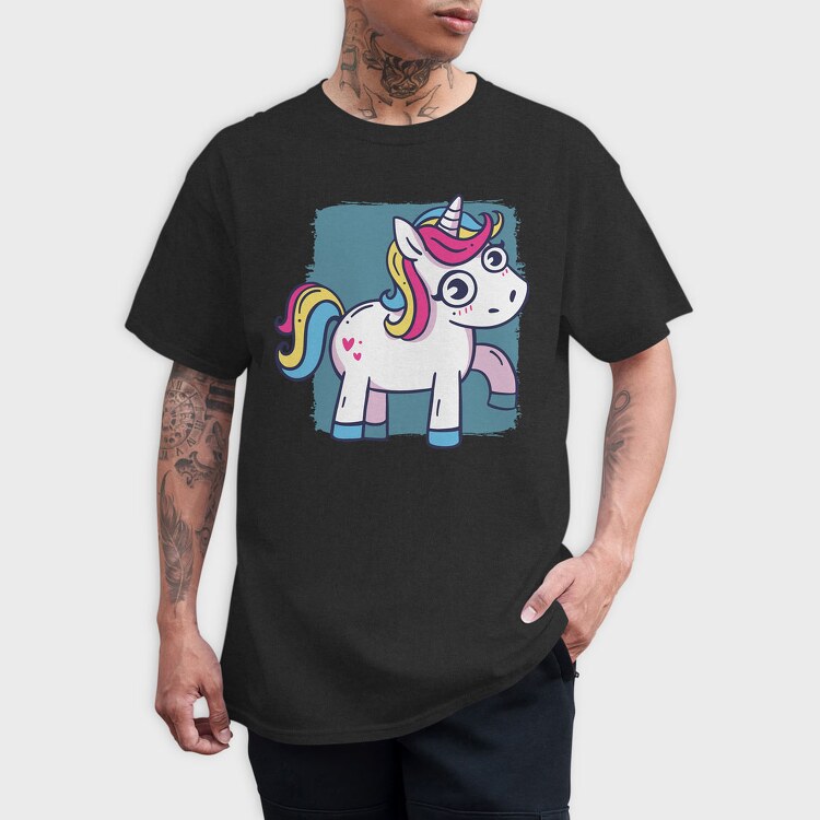 Unicorn Cute Animation, Tricou Barbati (Unisex)