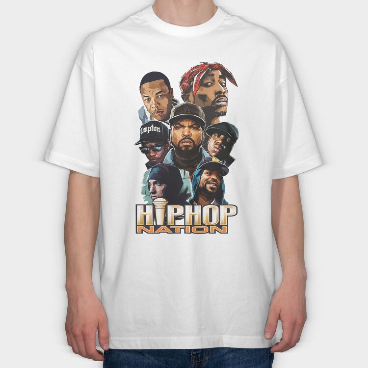 19134 Hip Hop Icons, Tricou Oversize Barbati (Unisex)