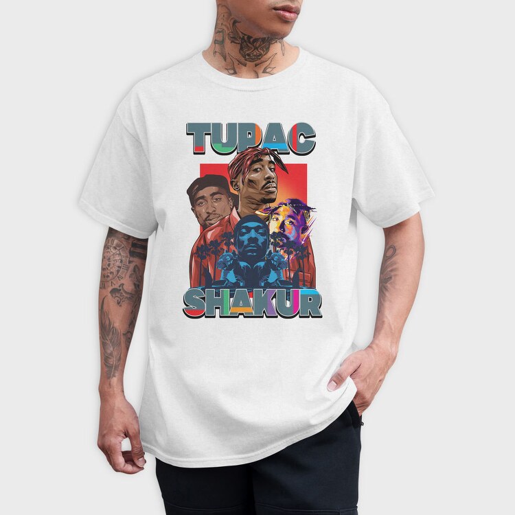19181 Tupac Shakur Hip Hop, Tricou Barbati (Unisex)