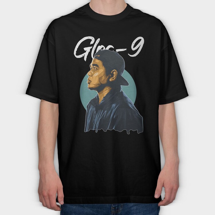 19160 Rapper Illustration, Tricou Oversize Barbati (Unisex)