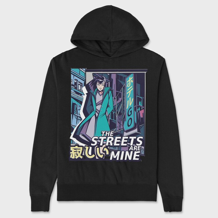 Anime Vaporwave Streets Are Mine, Hanorac Oversize Barbati (Unisex)