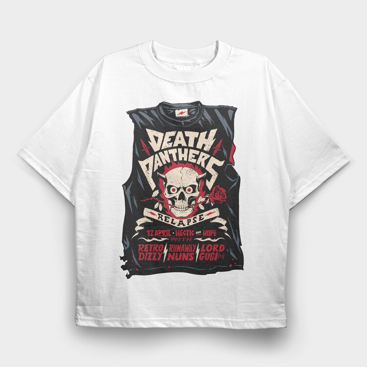 DEATH PANTHERS, Tricou Oversize Barbati (Unisex)