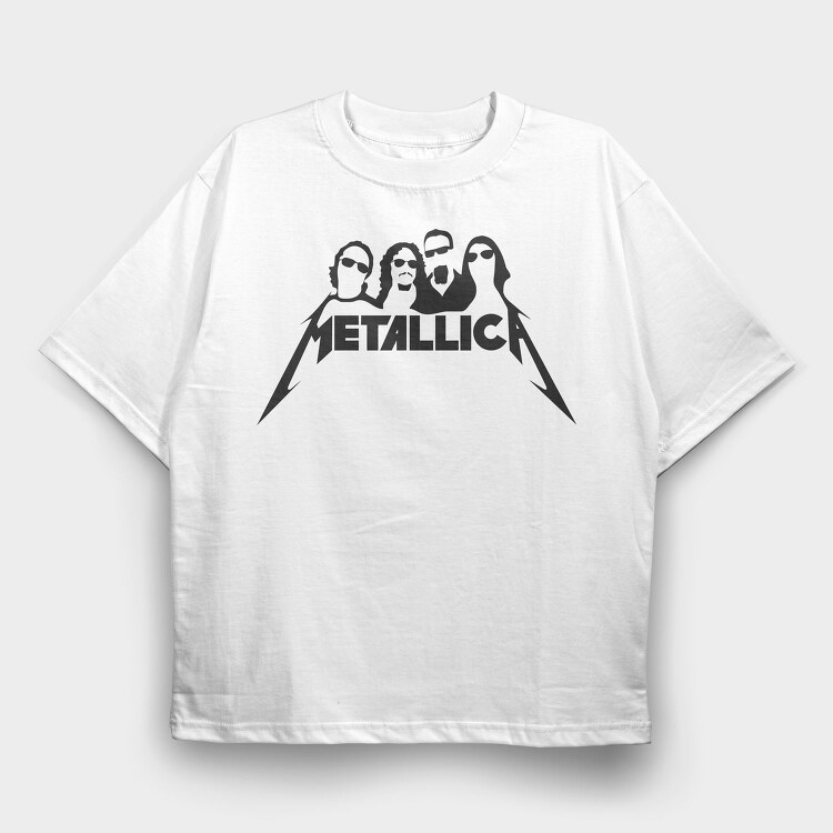 METALLICA B&W, Tricou Oversize Barbati (Unisex)