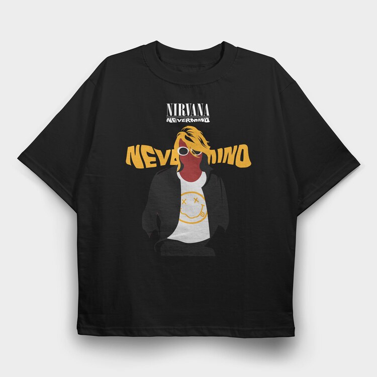 NIRVANA Cobain Nevermind, Tricou Oversize Barbati (Unisex)