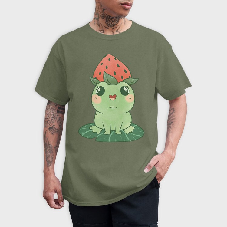 Frog Cute Strawberry, Tricou Barbati (Unisex)