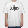 THE BEATLES Logo Name Art, Tricou Oversize Barbati (Unisex)