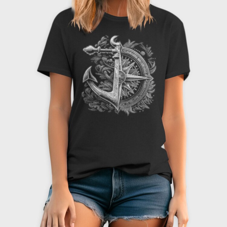 Compass Anchor, Tricou Barbati (Unisex)
