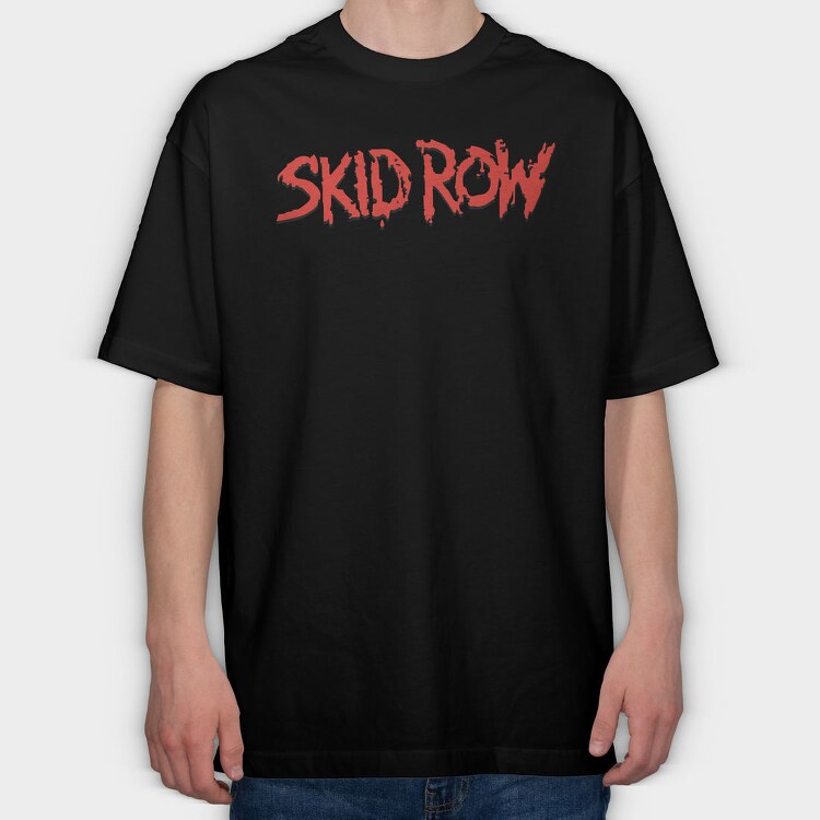 SKID ROW Band Name logo, Tricou Oversize Barbati (Unisex)
