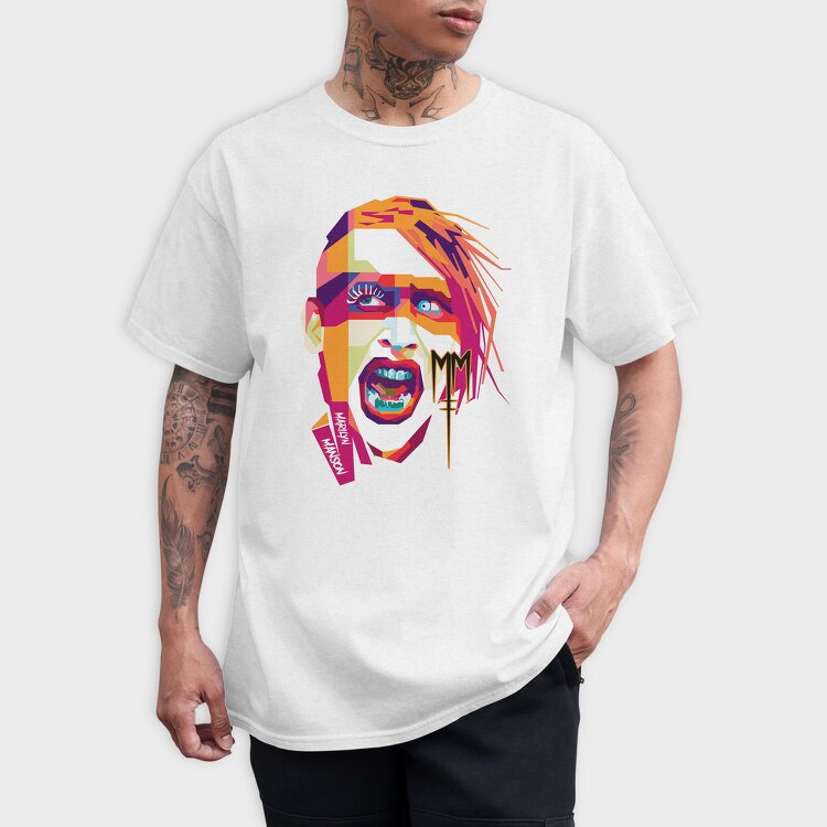 MARILYN MANSON, Tricou Barbati (Unisex)