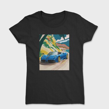Coastal Speed Car Palm Ocean, Tricou Femei