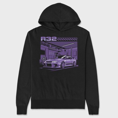 R32 Gtr Garage Purple, Hanorac Oversize Barbati (Unisex)
