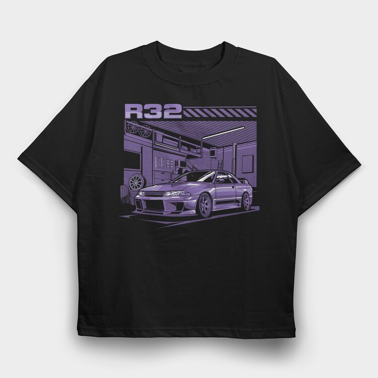 R32 Gtr Garage Purple, Tricou Oversize Barbati (Unisex)