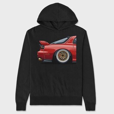 Red Car Modern Stance Fast Mod, Hanorac Oversize Barbati (Unisex)
