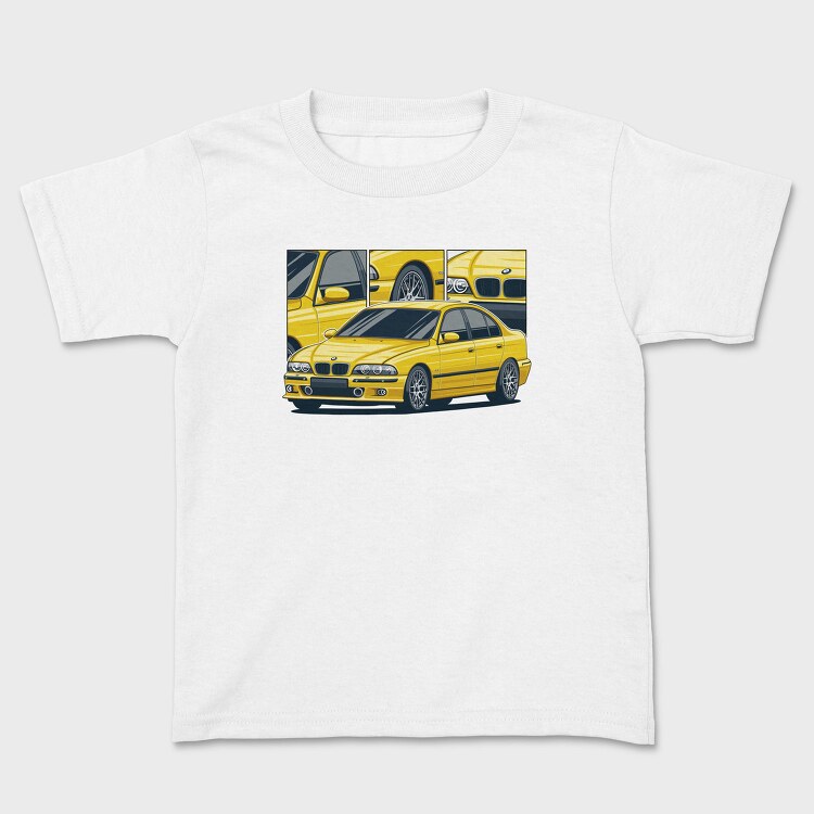 Yellow Bmw 5 Series Fast Mod, Tricou Copii