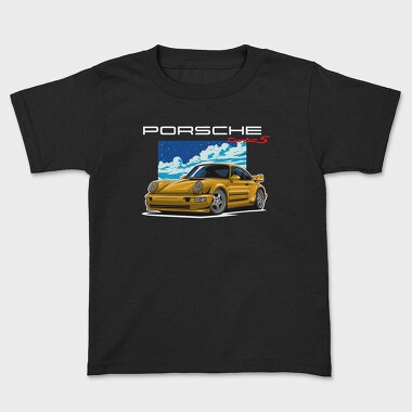 Yellow Porsche Turbo S Night Sky, Tricou Copii